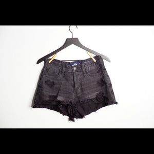High rise distressed shorts